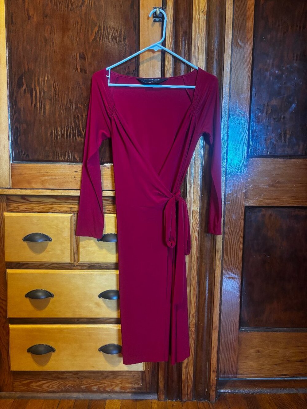Norma Kamali Red Wrap Jersey Dress Size Small